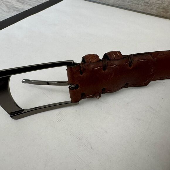 Torino Aniline Kipskin Shoulders Brown  Leather Belt Men’s 40 Made in USA 65561 - Picture 6 of 15